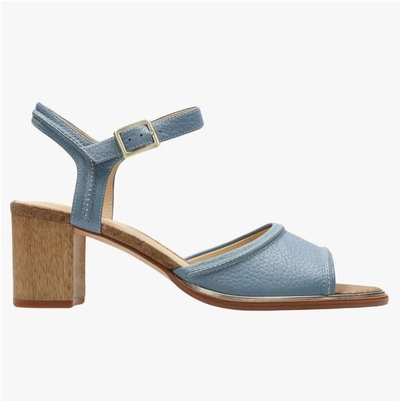 Clarks blue leather heels - Picture 2 of 9